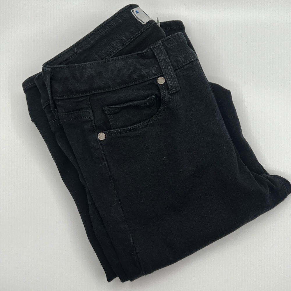 PAIGE Flare Jeans Womens 27 Black Excellent High Rise Stretch Denim Office